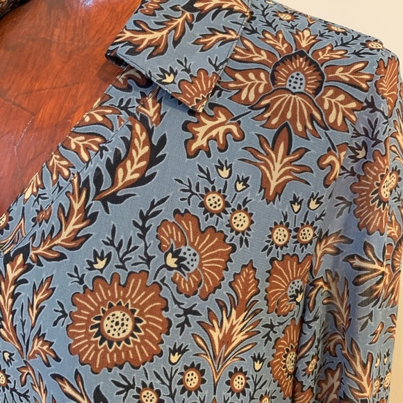 Cabi Provincial Shift Dress Blue Brown Floral - Picture 4 of 8